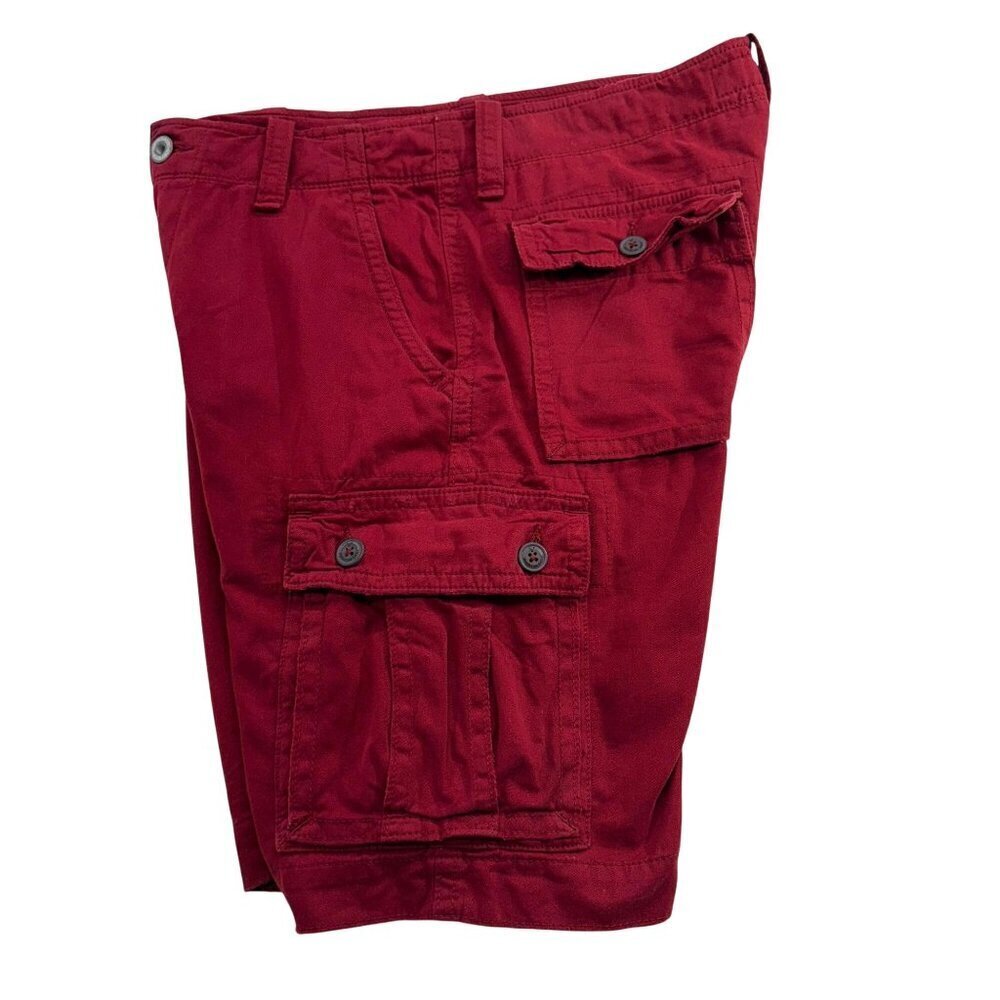 American Eagle Mens 34 Cargo Shorts 10" Y2K Utility Outdoor Casual Red 34 NWT
